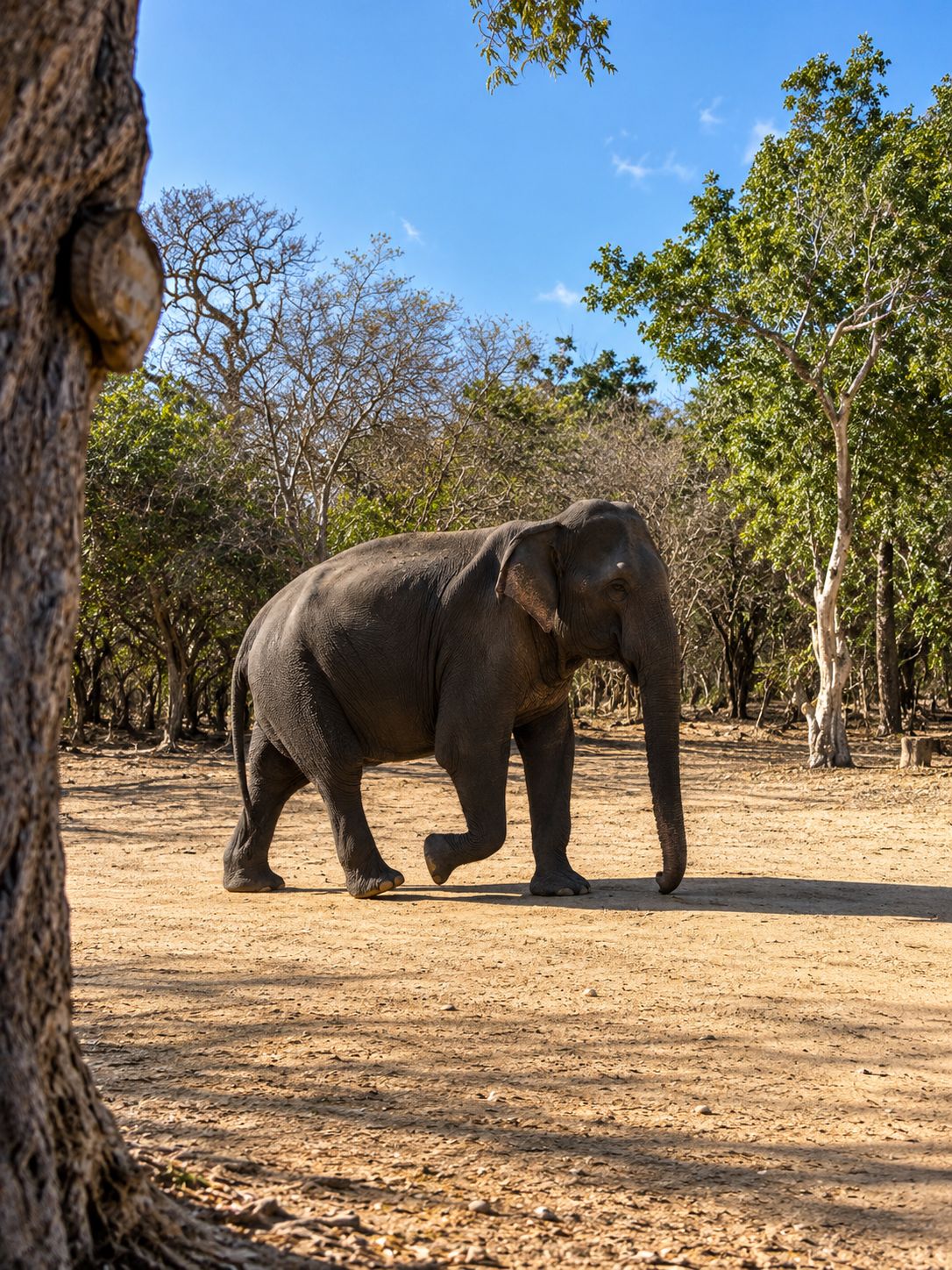 Elephant walking through the forest